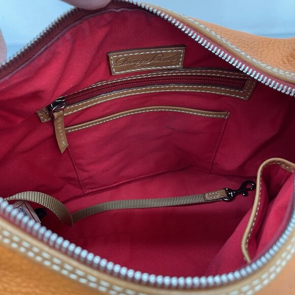 Dooney & Bourke Paige Sac Shoulder Bag Purse Zip Top Pebbled Leather Orange - Picture 7 of 14